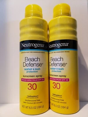 Spray protector solar Neutrogena (paquete de 2) agua + protección solar, FPS 30, 6,5 oz (12/26) Foto 1 de 3