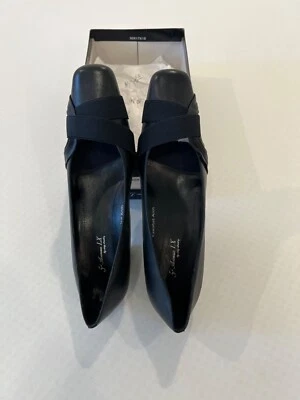 5th Avenue LX By Easy Street Talla 10 M Majestuosos Tacones de Cuero Azul Marino Foto 1 de 4