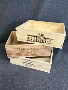 Holz Weinkiste Kiste - 3 Flaschengröße - flach - Hochzeitszentrum Stück Dekor usw - Bild 1 von 7
