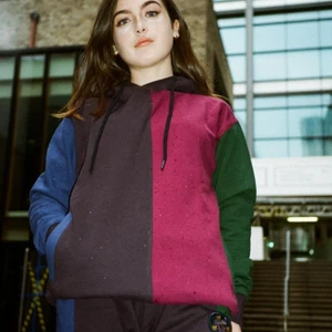 Teddy Fresh burgundy colour block hoodie - Medium - unisex jumper top hood h3h3 - Picture 1 of 11