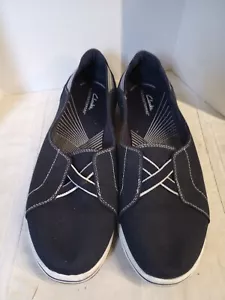 Scarpe mocassini Clarks Cloudsteppers blu navy casual slip on donna 11 M - Foto 1 di 8
