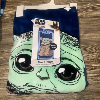 Toalla de playa Disney Star Wars The Mandalorian Baby Yoda 28” x 58” ¡NUEVA CON ETIQUETAS! T Foto 1 de 4