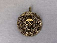Pirates of The Caribbean, Elizabeth Swan Cursed Aztec Coin Pendant, Solid Metal