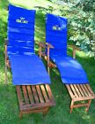 RARE! Set of 2 Stunning circa 1960s Vintage Home Lines SS Oceanic Deck Chairs