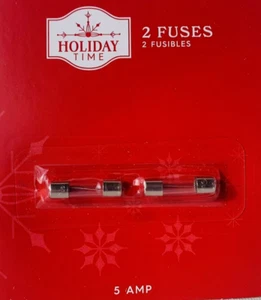 5 Amp Fuses for Christmas Light Strings 1 pack of 2 Replacement 11/16" 125 v - Picture 1 of 11