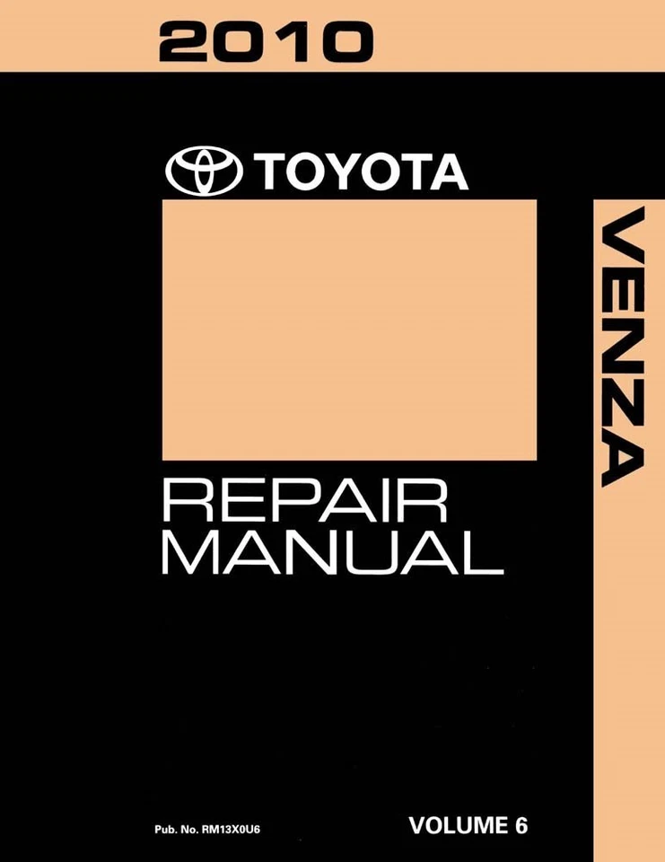 Toyota Venza 2010 manual de reparación de taller libro volumen 6 solamente Foto 1 de 1