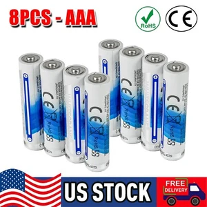 8Pcs 1.5V Batteries AAA Alkaline for Doorbell, Remote control, toys et. - Picture 1 of 8