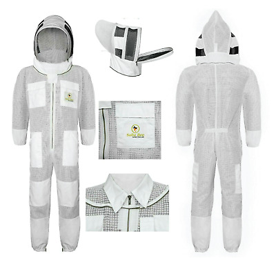 Beekeeping Suit Pro 3 Layers Ventilated With Fencing Veil Safety Sting Proof New • 93.33€