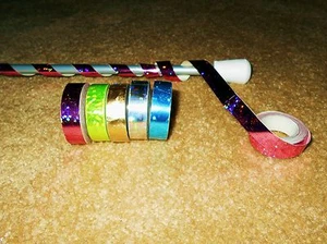 BATON TWIRLING BATON TAPE, HOLOGRAM PATTERNS .5" X 12' PINK HEARTS AQUA STARS  - Picture 1 of 6