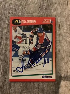 Anatoli Semenov Oilers Signed Card 1991 Score - Picture 1 of 2
