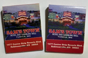 Sams town Robinsonville Mississippi lot of 2 match books Rear 1 Unstruck 1 used - Picture 1 of 7