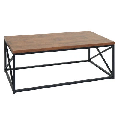 Tavolino da Salotto HWC-A27 Struttura 3D 44x110x60cm Effetto Rovere Selvatico - Immagine 1 di 4