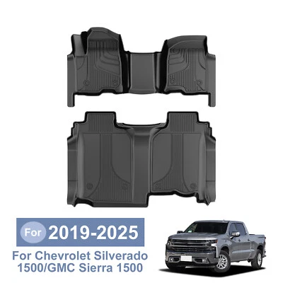 3D TPE Floor Mats Liners For 2019-2025 Chevrolet Silverado 1500/GMC Sierra 1500 Foto 1 de 4