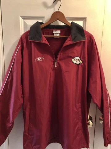 Boston College REEBOK Team 1/4 Zip Pullover Windbreaker Jacket Maroon Sz.M Cover