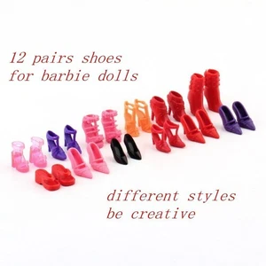 12 Pairs/lot Boots Sandals Slippers Doll Shoes Fashion Design For 11.5" Doll - Picture 1 of 8