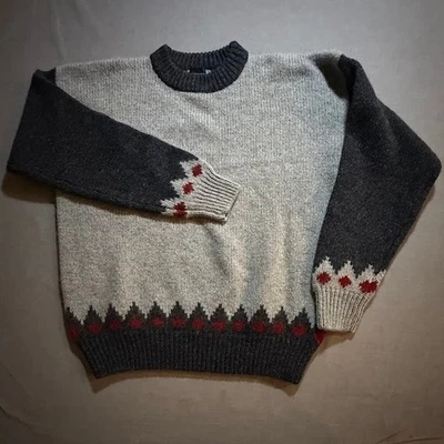 Vintage STRUCTURE Wool Sweater XL Fair Isle Pattern Mens Long Sleeve Crew Neck - Image 1 of 4