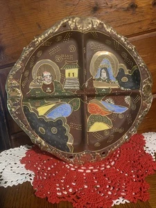 Vintage Hand Painted Collectible Divided Sectional Tray Japan Art Nouveau - Picture 1 of 8