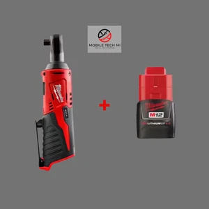 NEW Milwaukee M12 Cordless 3/8" Ratchet, 2457-20 w/ CP2.0 2.0Ah Battery - Picture 1 of 3