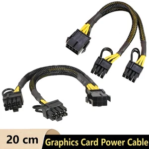 PCI-E Graphics Card Cable PSU 6Pin to GPU 8 Pin (6+2) PCI Express Power Lot 20cm - Picture 1 of 7