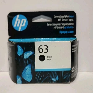 HP 63 schwarze Tintenpatrone - (F6U62A) brandneu versiegelt Ablaufdatum Aug 2025 - Bild 1 von 2