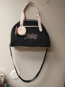 Juicy Couture Black & Pink Velour Queen Of Everything Weekender Duffle Bag NWT - Picture 1 of 7