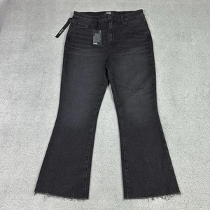 Paige Jeans Damen 31 Petite Black Claudine High Rise Ankle Flare Raw Hem Neu - Bild 1 von 14