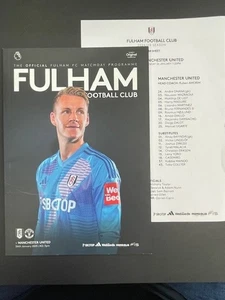 2024/25 FULHAM V MANCHESTER UNITED 26-01-2025 PREMIER LEAGUE & TEAMSHEET - Picture 1 of 1