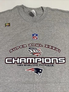 New England Patriots NFL Super Bowl 36 XXXVI maglia grafica uomo XL 2005 NUOVA VINTAGE - Foto 1 di 3