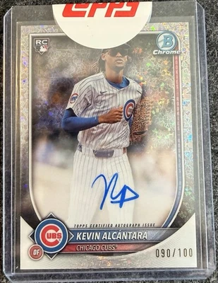 2025 Bowman Chrome Rookie Auto Kevin Alcantara  Mini-Diamond Refractor /100 - Image 1 of 2
