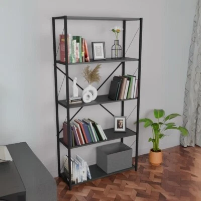 Libreria 5 Ripiani Scaffale Stile Industrial 88x34x180 Jacob Vari Colori - Immagine 1 di 3