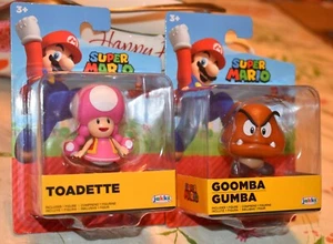 Figura Super Mario TOADETTE & GOOMBA 2,5" pulgadas Jakks World of Nintendo 2022 NUEVA - Imagen 1 de 5