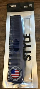 CONAIR - 2pcs Dressing Combs Smooth & Style Blue/Black New - Picture 1 of 3