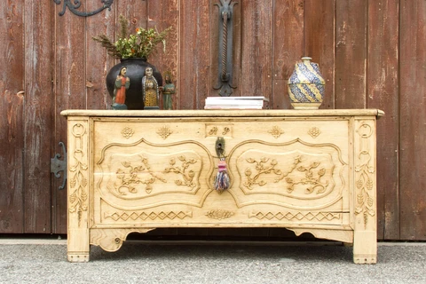 18th Century Bleached French Oak Coffer Cover