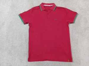 Ben Sherman Polo Shirt Mens Size Medium Short Sleeve Red Pit-pit 19" - Picture 1 of 13