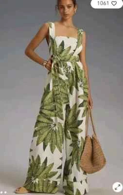 Farm Rio Nuevo Mono Anthropologie Palm Fan Lino Talla XL NUEVO CON ETIQUETAS Foto 1 de 3