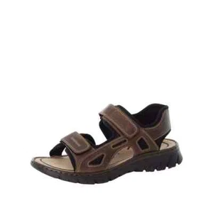 MENS RIEKER 26761-26 BROWN LEATHER SANDALS - Picture 1 of 4