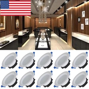 10~30PCS 3 Color LED Dimmable Recessed Downlight 7W Ceiling Light Panel Light - Picture 1 of 12