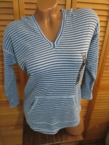 NWT American Living Small Blue Striped Hooded Light Thermal Pullover - Picture 1 of 9
