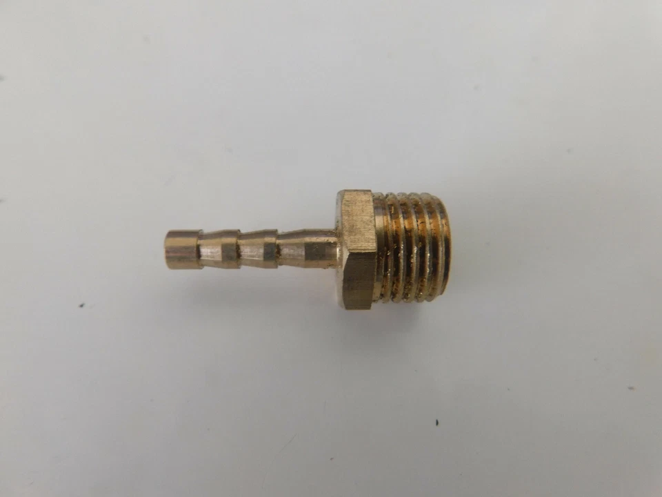 1/4" BSP to 4mm Brass Barb Straight Hose Connector