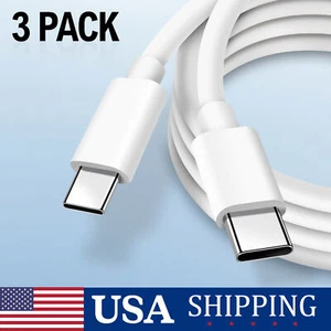 3-Pack TYPE-C to Type-C Fast Charging Data Charger Cable 3/5/6 FT For iPhone 16 - Picture 1 of 24
