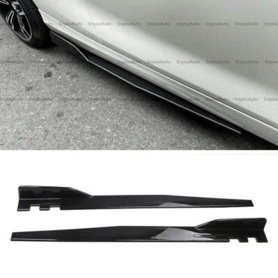 For BMW 118i 120i 128i 46" Side Skirt Extension Rocker Panel Splitter Black Foto 1 de 4
