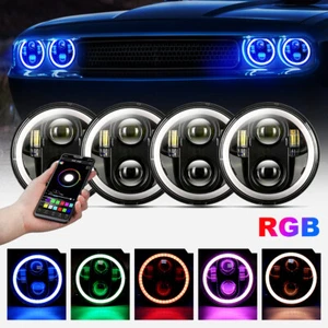 Faro LED 5 3/4 5,75" pulgadas con RGB DRL Bluetooth para Corvettes Chevelles Chevy - Imagen 1 de 12