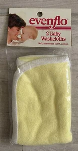 Vintage 1986 Evenflo Baby Washcloths Pkg Yellow Soft Absorbent Cotton Nee - Picture 1 of 2