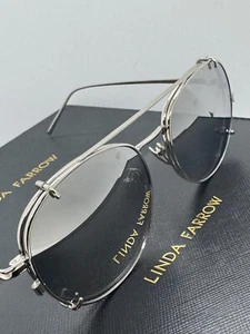 Linda Farrow Oval Sunglasses LFL646C2SUN Silver MRSP $1,201 NWB - Picture 1 of 8