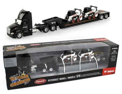 2022 ERTL 1:64 *BOBCAT* Peterbilt 579 Semi w/Lowboy & (2) S76 Skidsteers NTTCS - Image 1 of 3