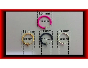 Chirurgenstahl gefälschte Feder Clip On Nase Septum Lippen Ohrring Piercing Reifen Ring - Bild 1 von 4