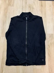 Boss Hugo Boss Reversible Full Zip Black & Gray Sweater Jacket Mens Size XLarge - Picture 1 of 11