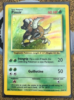 Pokemon Pinsir 9/64 Jungle Holofoil No Symbol Misprint Heavily Played - Image 1 of 4