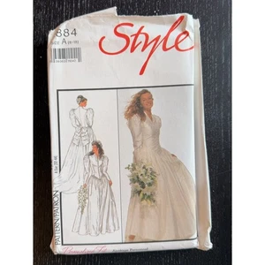 Style 1884 Wedding Dress Sewing Pattern Womens 6-18 UNCUT Vintage 1990 - Picture 1 of 3