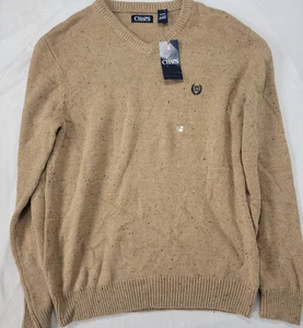 Chaps Sweater Men's Long Sleeve NEW NOS Kent Dark Beige Srp $70 SMALL S V Neck - Picture 1 of 7